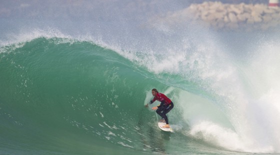 Combining two loves; getting barreled and doing well in competition. Portugal. Pic: ASP/Kirstin