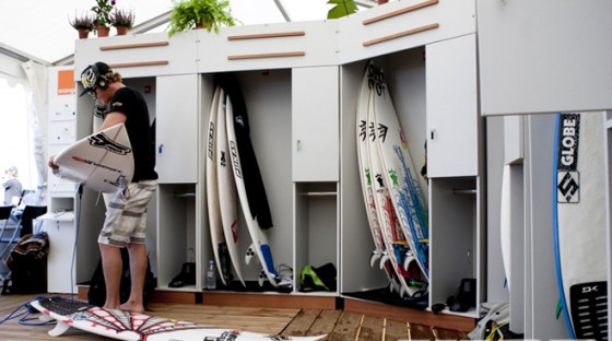 The added luxury of personal lockers has been welcomed by the top 36 ASP World Tour surfers. Pic: ASP/Cestari