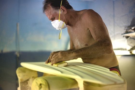 Allan Byrne  six-channel concave surfboard